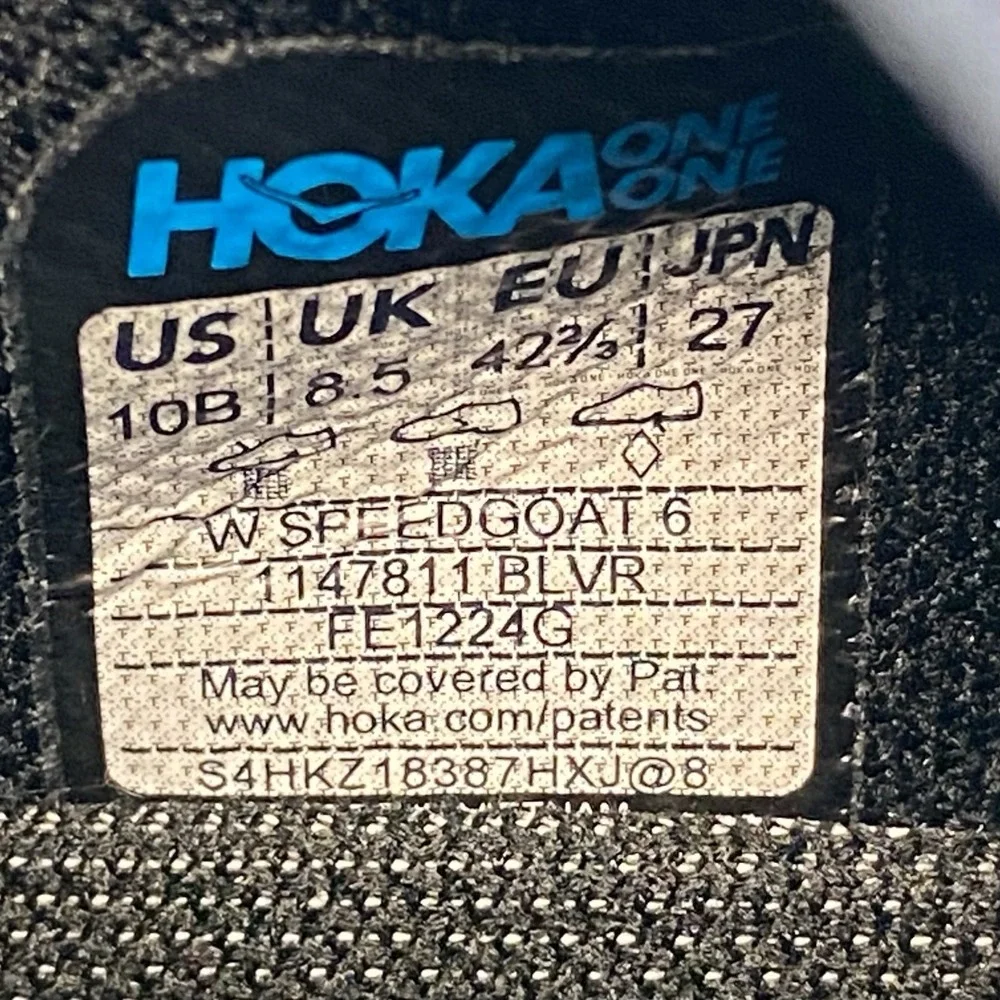 Hoka One One Womens 10‎ B Speedgoat 6 1147811 BLVR Blue Running Shoes Sneakers